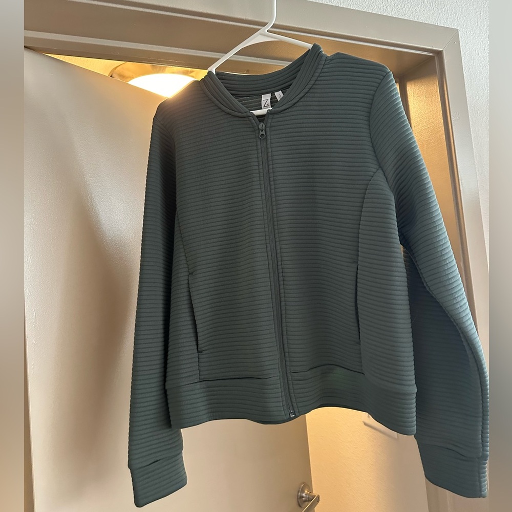 Zella Green Ribbed Jacket